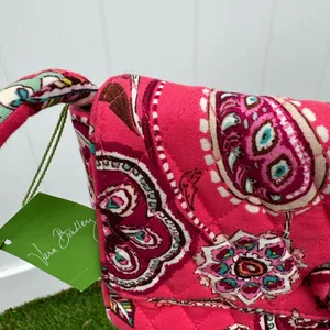 Vera Bradley Knot Just A Clutch Shoulder Bag Pink‎ Paisley Call Me Coral 12x6” thumbnail 3