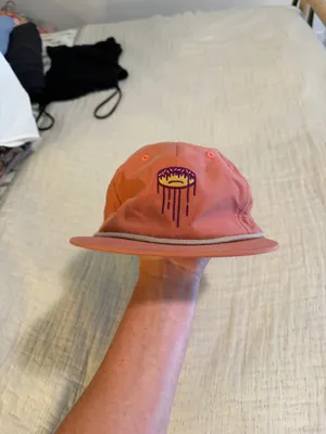 Flat bill vintage looking hat (new) Orange thumbnail 2