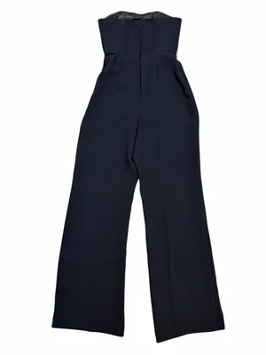 Wilfred Endless Jumpsuit Strapless Wide Leg Black Minimalist Sleek Chic Size 00 thumbnail 5