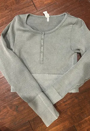Aerie Green Long Sleeve Top thumbnail 1