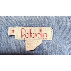 Vintage Rafaella Women Small Denim Utility Vest Sleeveless Button Up 4-Pocket 90 thumbnail 3