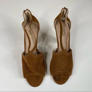 Seychelles Tan Suede Cone‎ Heels Size 9 thumbnail 2