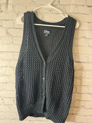 Maeve Tammie Jo mesh Knit Button-Front womens Sweater Vest small thumbnail 2