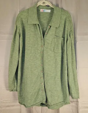 Free People Beach Womens Green Zuma Cardigan Sweater‎ Small thumbnail 1