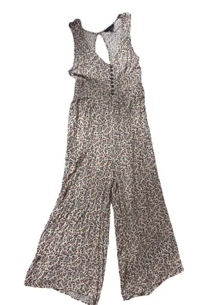 American Eagle Outfitters Cream Floral Sleeveless Wide-Leg Jumpsuit thumbnail 1