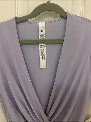 NWT!! Lululemon Modal-Silk Twist-Front Cropped T-Shirt in Light Purple thumbnail 9