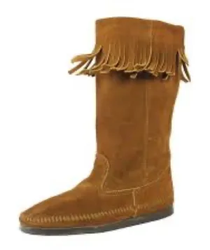 Minnetonka brown suede fringe mid calf boots‎ Size 6 B32 thumbnail 1