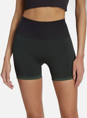 NWOT Outdoor Voices 4" Logo Seamless Shorts Small Green Biker Active Stretch thumbnail 1