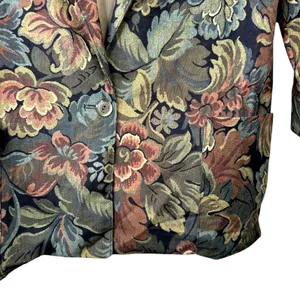 VTG Copy Cats Vintage Brown Tapestry Floral Suede Oversized Blazer Jacket Large thumbnail 4