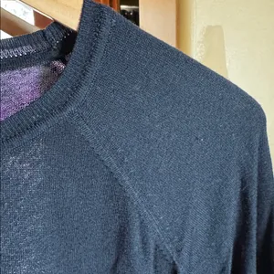 Zara Black Lightweight Knit Sweater Side Slits Ribbed Trim Size Medium thumbnail 5