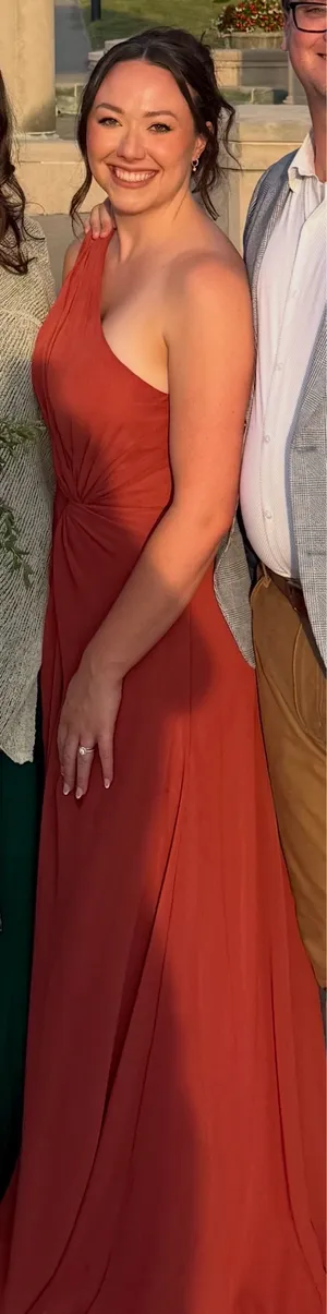 Azazie Brooke Bridesmaid Dress Terracotta thumbnail 5