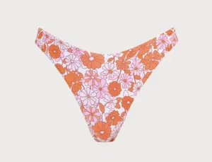 BERLOOK Orange Floral Backless Bikini Top AND BOTTOM 07 Size L thumbnail 8