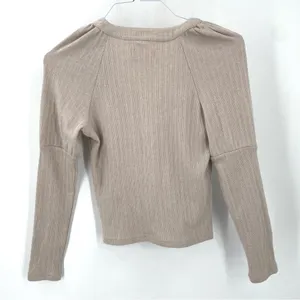 Anthropologie Puff Sleeve Snap Button Cardigan Sweater Top thumbnail 4