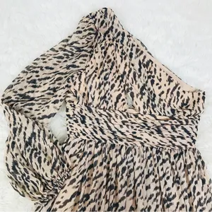 GIANNI BINI Leopard Print Maxi Dress One‎ Shoulder Long Sleeve Party Size 6 New thumbnail 10