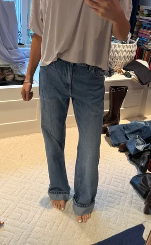 Dynamite Heidi Mid Rise Wide Leg Jeans Medium Wash Size 0/25 thumbnail 1
