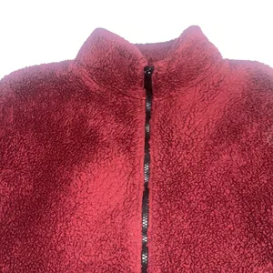 Victorias Secret PINK Teddy Full Zip relaxed jacket cozy fleece sherpa Maroon S thumbnail 6