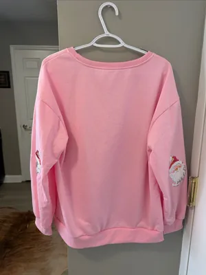 Boutique Sequin Santa Sweatshirt – Size Large queen of sparkles NWOT thumbnail 6