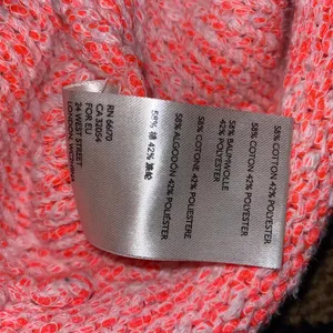 Free People Sweater Chunky Neon Pink Slouchy Dolman Open Knit, Size Small thumbnail 10