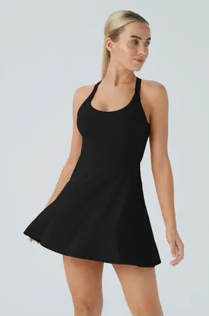 NEW Halara SoftlyZero Airy Backless Twisted Active Dress in Black - Size L thumbnail 1