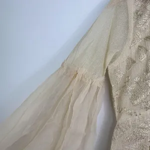 Free People Mini Boho Dress Women Size 0 Cream Embroidered Witch‎ Fairy Concert thumbnail 4