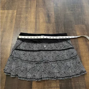 Lululemon Pace Rival Skirt Black White Floral Running Tennis Skort Size 8 thumbnail 8