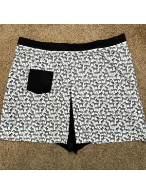 Women’s Unique Vintage Zebra Skort 1X/16 Black and White Zebra Patterned Skort thumbnail 6
