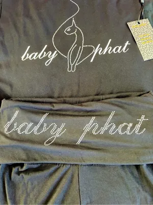 NWT Baby Phat Black Rhinestone Logo Cami & Shorts Set thumbnail 4