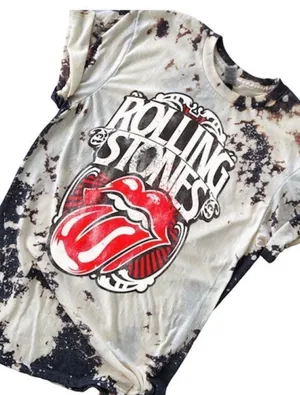 Tie Dye Rolling Stones Graphic Print T-shirt. New. thumbnail 2