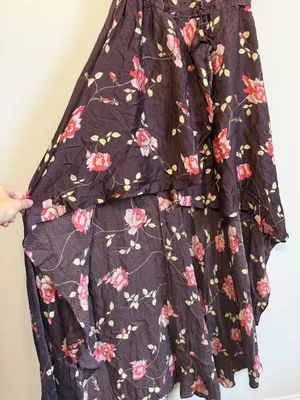 Farm Rio Floral Pink Purple Midi Dress Women’s‎ Size XS SMALL Tropical high low thumbnail 5