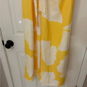 SHEIN Yellow And White Halter Jumpsuit with Waist Tie thumbnail 4