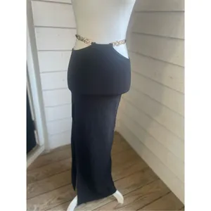 NWT Pretty Little Thing long maxi skirt Textured chain details Black Size 4 thumbnail 8