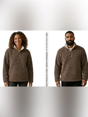 True Grit Sherpa Fleece Quarter Unisex size L Zip Pullover Excellent(C48) thumbnail 3
