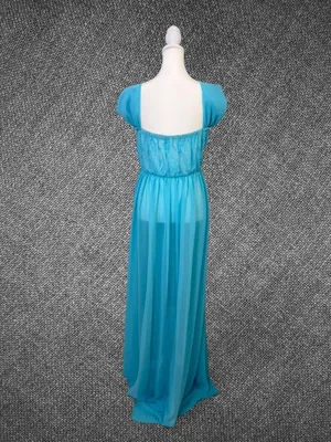 Light Blue Lace Chiffon Off‑Shoulder Gown Size XL thumbnail 7