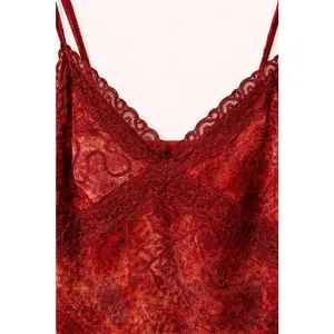 Y2K Red‎ Lace Mini Dress Slip Style Bodycon XS Coquette Party thumbnail 4