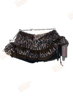 Romwe Brown Animal Print Ruffle Ruched Side Tie Mini Skirt w/ Undershorts Women Size S thumbnail 6