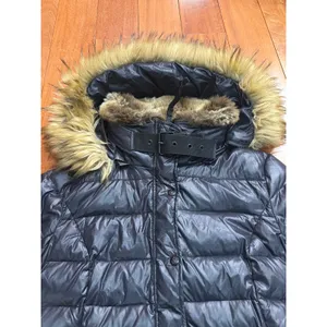 S13 New York Women's Black Chelsea Puffer‎ Down Coat with Faux Fur Trim Hood M thumbnail 3