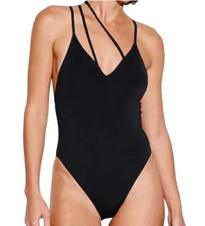 NWOT Seafolly Active Multi Rouleau One-Piece Black Criss Cross 8 Black Swimsuit thumbnail 1