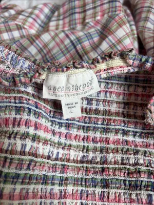 A Pea in the Pod Pink & Cream Plaid Smocked Square-Neck Tunic thumbnail 2