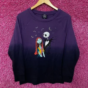 Jack & Sally Nightmare Before Christmas Disney Crewneck M thumbnail 1