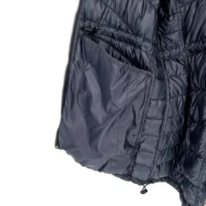 Athleta Goose Down Jacket Black XL‎ Hooded Packable Puffer GUC Mended Hole thumbnail 7