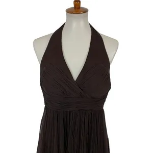 Demi Lune 10‎ Brown 100 Percent Silk Dress Sleeveless NWT Formal Luxe Resort thumbnail 2
