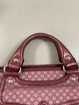Celine Macadam Canvas and Leather Boogie Handbag in Red - Preowned thumbnail 16