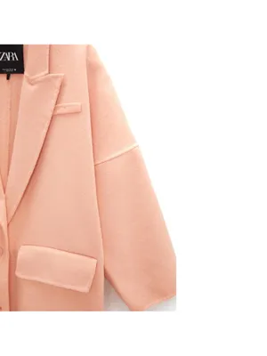 Zara Blush Pink Long Trench Coat thumbnail 8