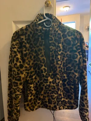 New boundaries cheetah print quarter zip  thumbnail 1