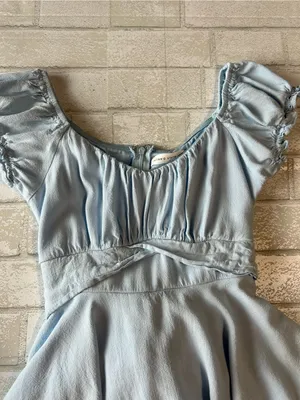Altar'd State Light Blue Ruffle Cottage core Coastal Romper thumbnail 4