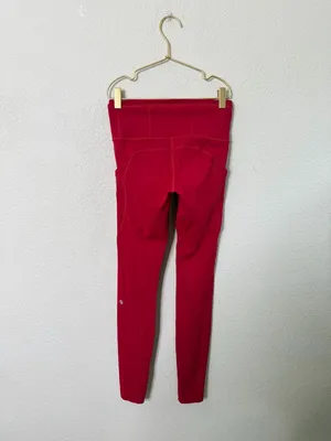 Lululemon Fast and Free Tight 28" *Non Reflective‎ Dark Red Womens Size 4 thumbnail 4