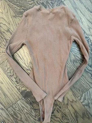 Lush Clothing Ribbed Henley Bodysuit - Rust Brown thumbnail 3