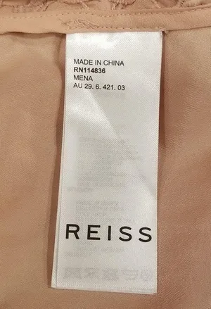 💕REISS💕 Mena One-Shoulder Crochet Lace Dress ~ Nude US 6 NWT thumbnail 13
