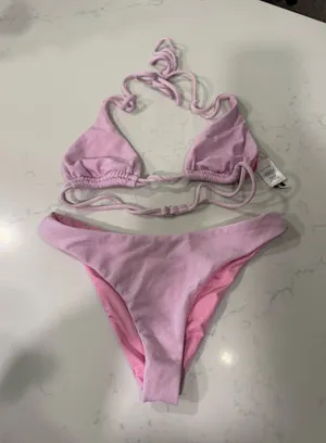 Dippin' Daisy's Shimmery Light Pink Bikini Set thumbnail 1