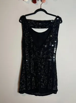 Free People Speak Easy Beaded Mini Dress Black thumbnail 7